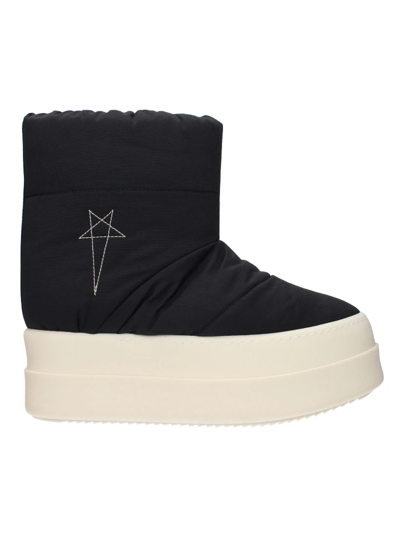 Black Fabric Ankle Boots