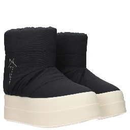 Black Fabric Ankle Boots