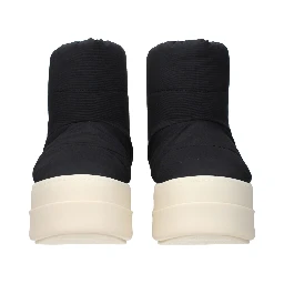 Black Fabric Ankle Boots