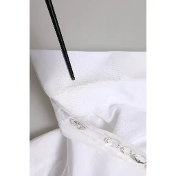 White Crystal Embellished Dress Shirt Top