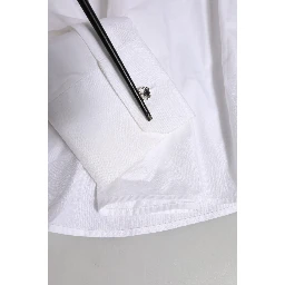 White Crystal Embellished Dress Shirt Top
