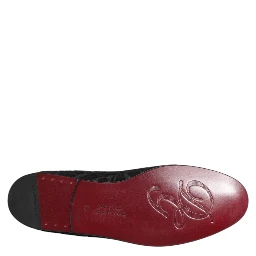 Black Brocade Loafers Slip On Men Dress Shoes