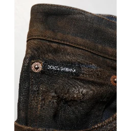 Black Cotton Skinny Tattered Men Denim Jeans
