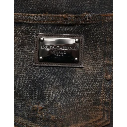 Black Cotton Skinny Tattered Men Denim Jeans