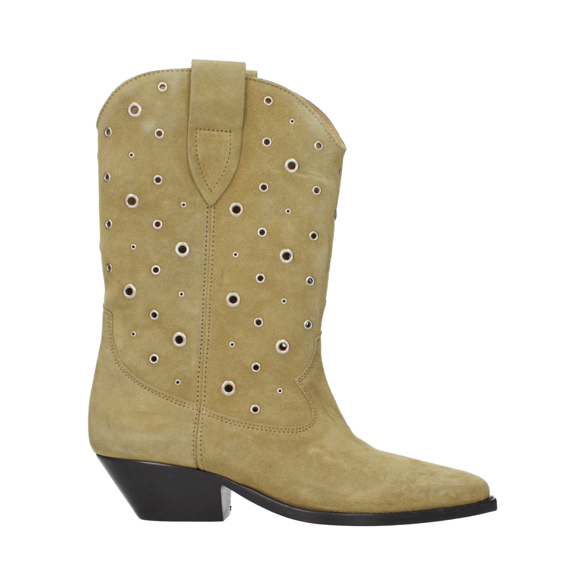 Beige Leather Ankle Boots