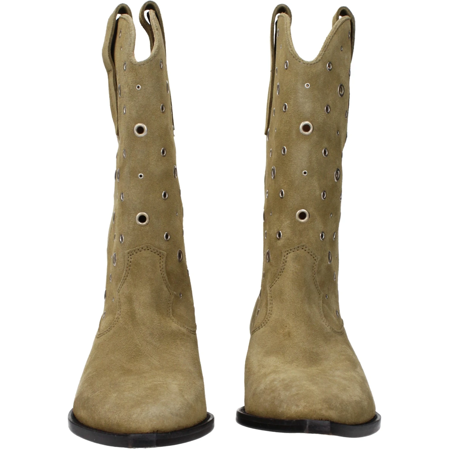 Beige Leather Ankle Boots