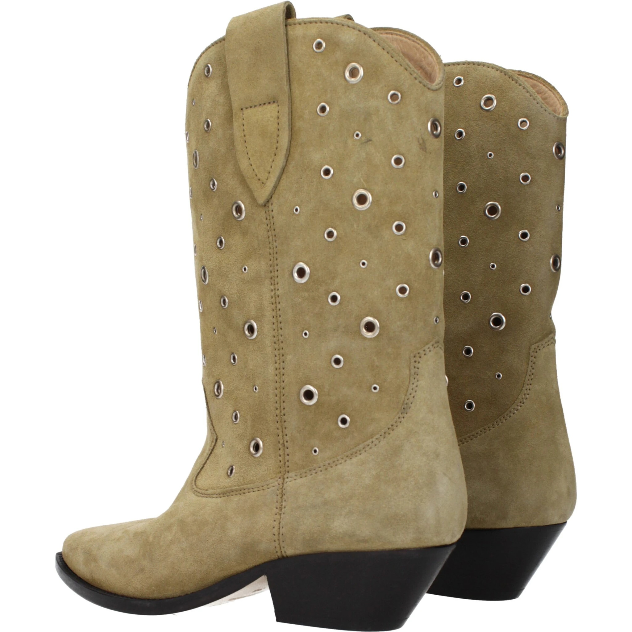 Beige Leather Ankle Boots