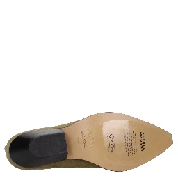 Beige Leather Ankle Boots