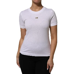 T-Shirt White Cotton Round Neck Short Sleeves I