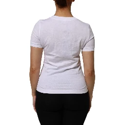 T-Shirt White Cotton Round Neck Short Sleeves I