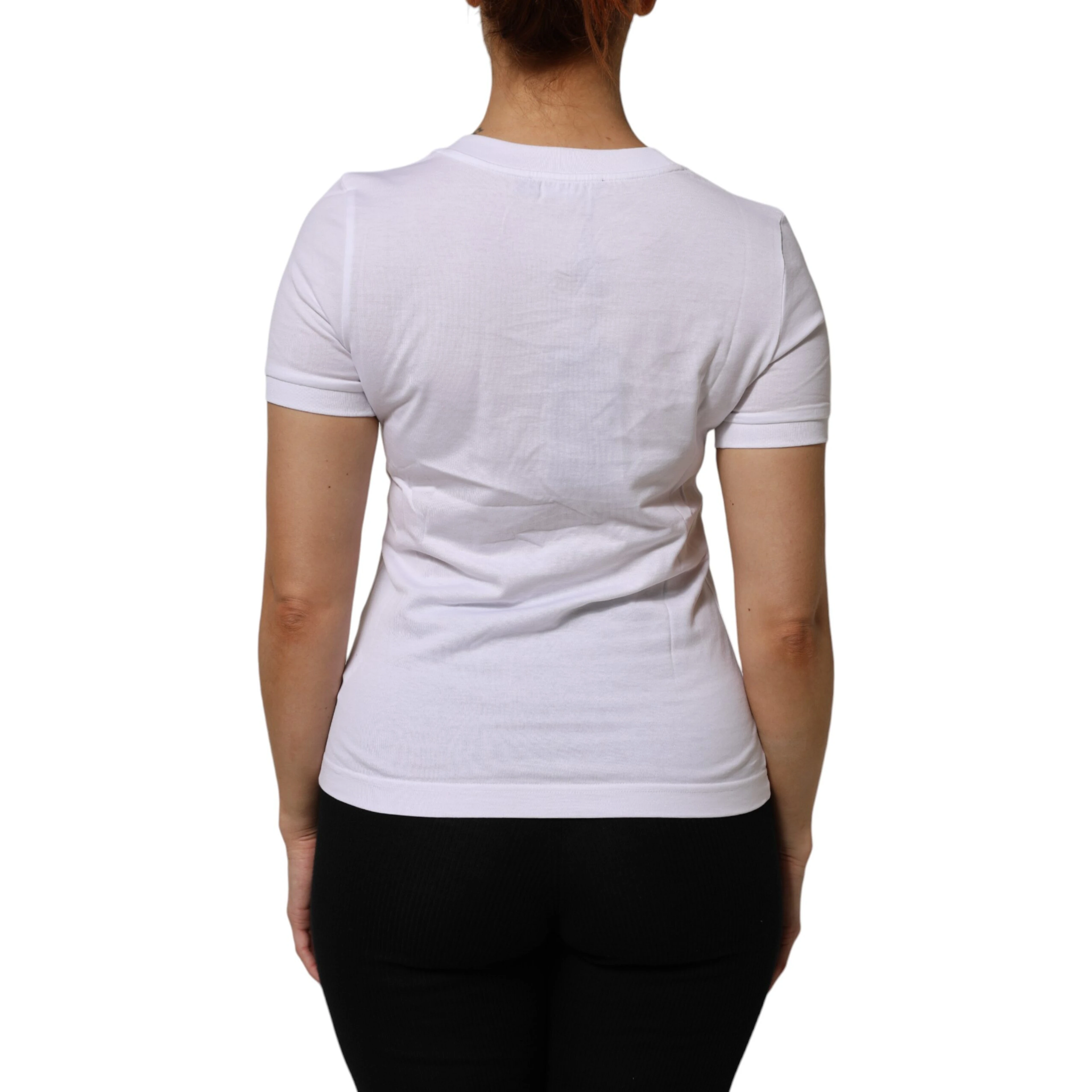 T-Shirt White Cotton Round Neck Short Sleeves I