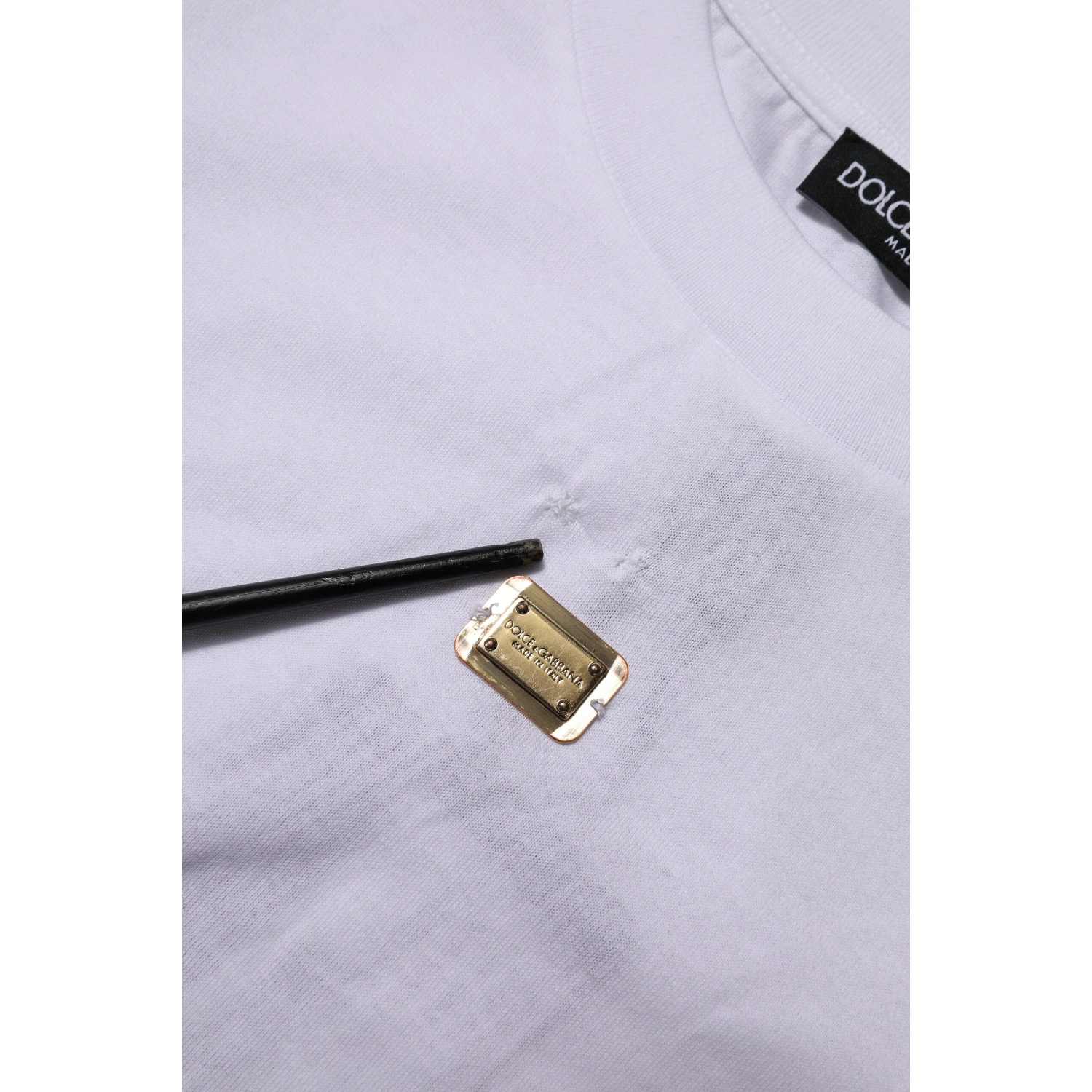 T-Shirt White Cotton Round Neck Short Sleeves I