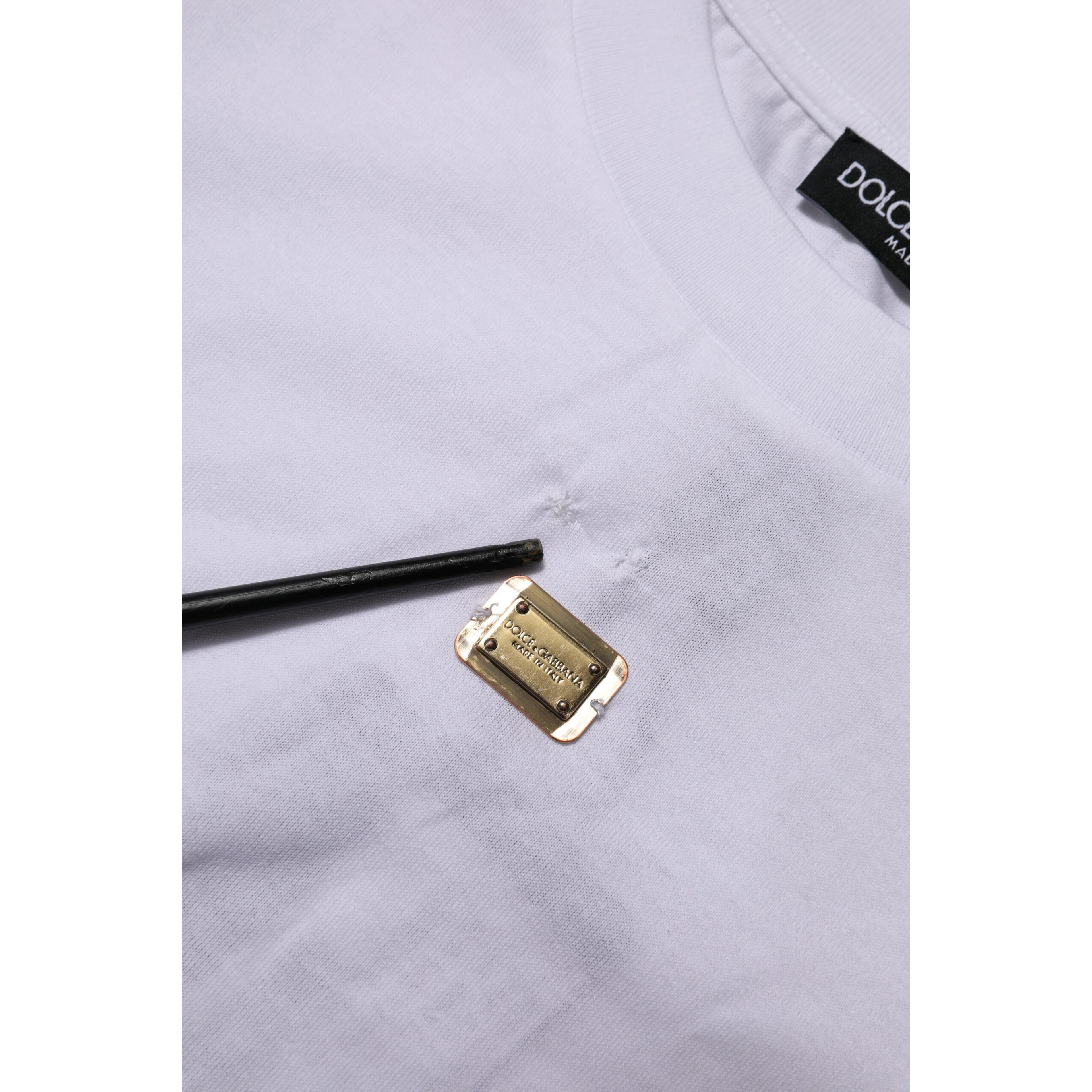 T-Shirt White Cotton Round Neck Short Sleeves I