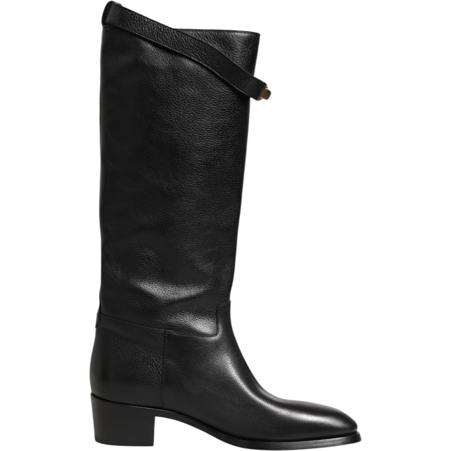 Black Logo Plaque Over The Calf Boots Shoes