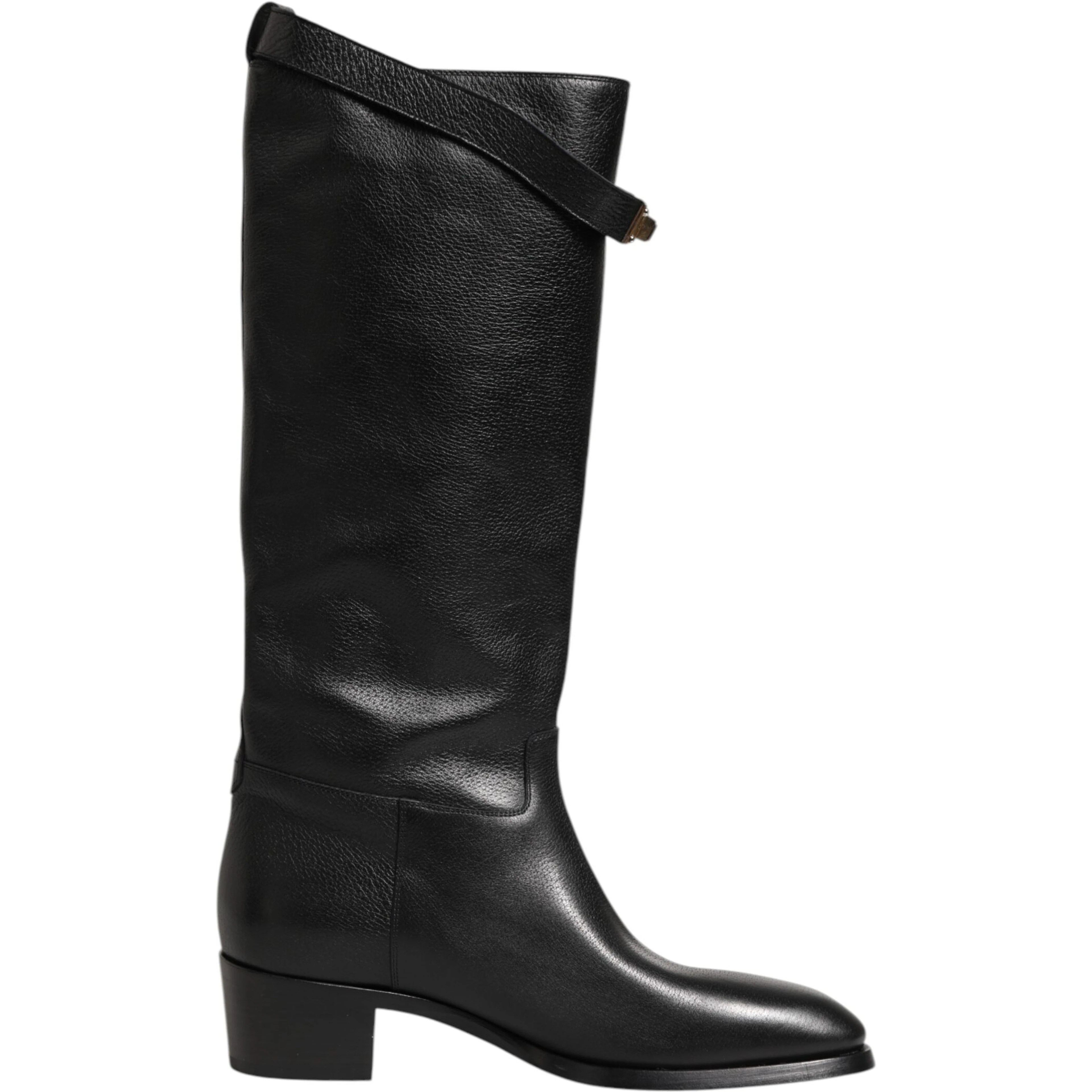 Black Logo Plaque Over The Calf Boots Shoes