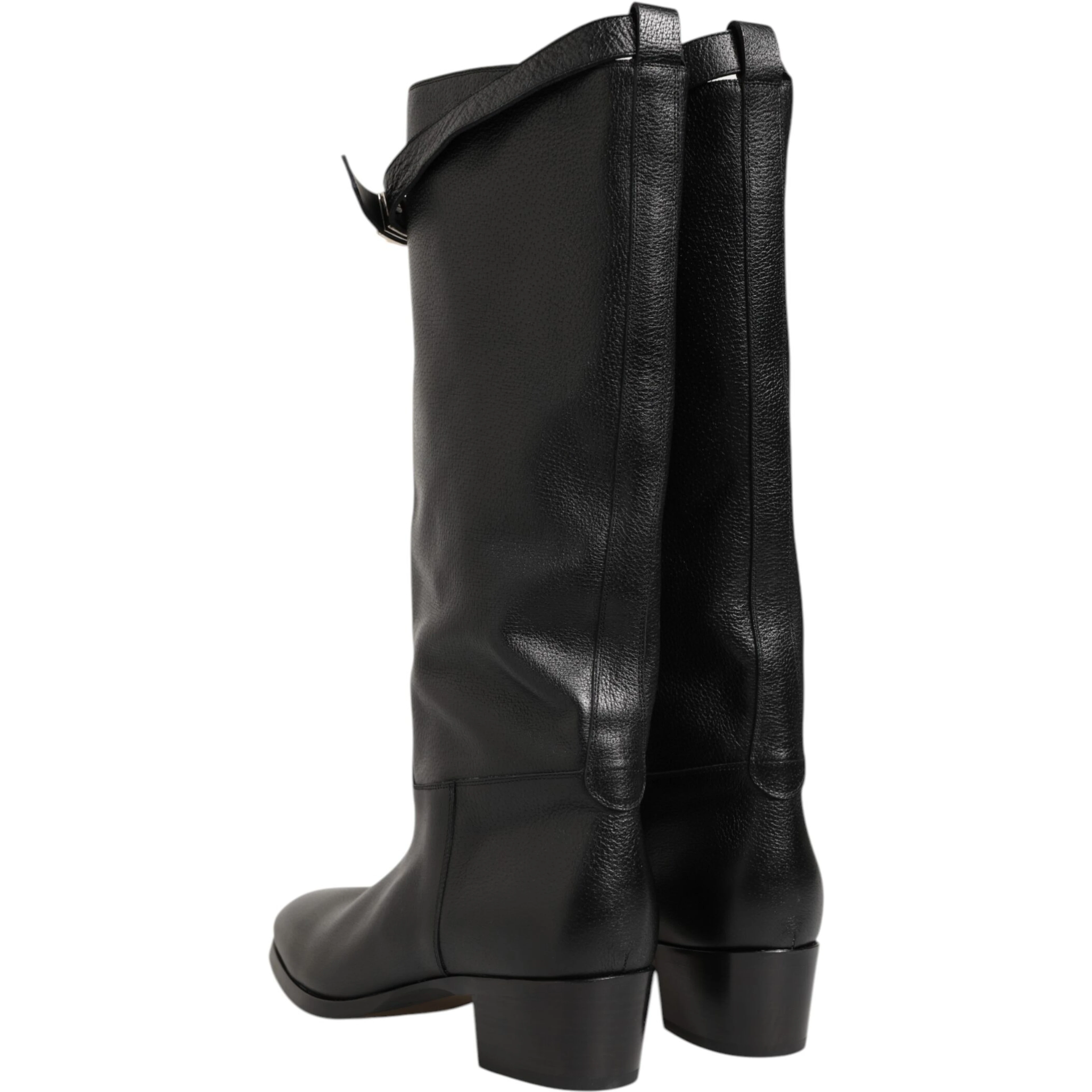 Black Logo Plaque Over The Calf Boots Shoes
