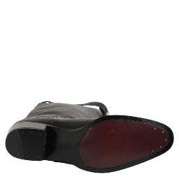 Black Logo Plaque Over The Calf Boots Shoes