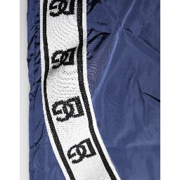 Blue Nylon Straight Jogger Sweatpants Pants