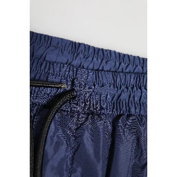 Blue Nylon Straight Jogger Sweatpants Pants