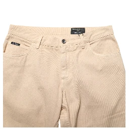 Beige Cotton Skinny Regular Men Denim Jeans
