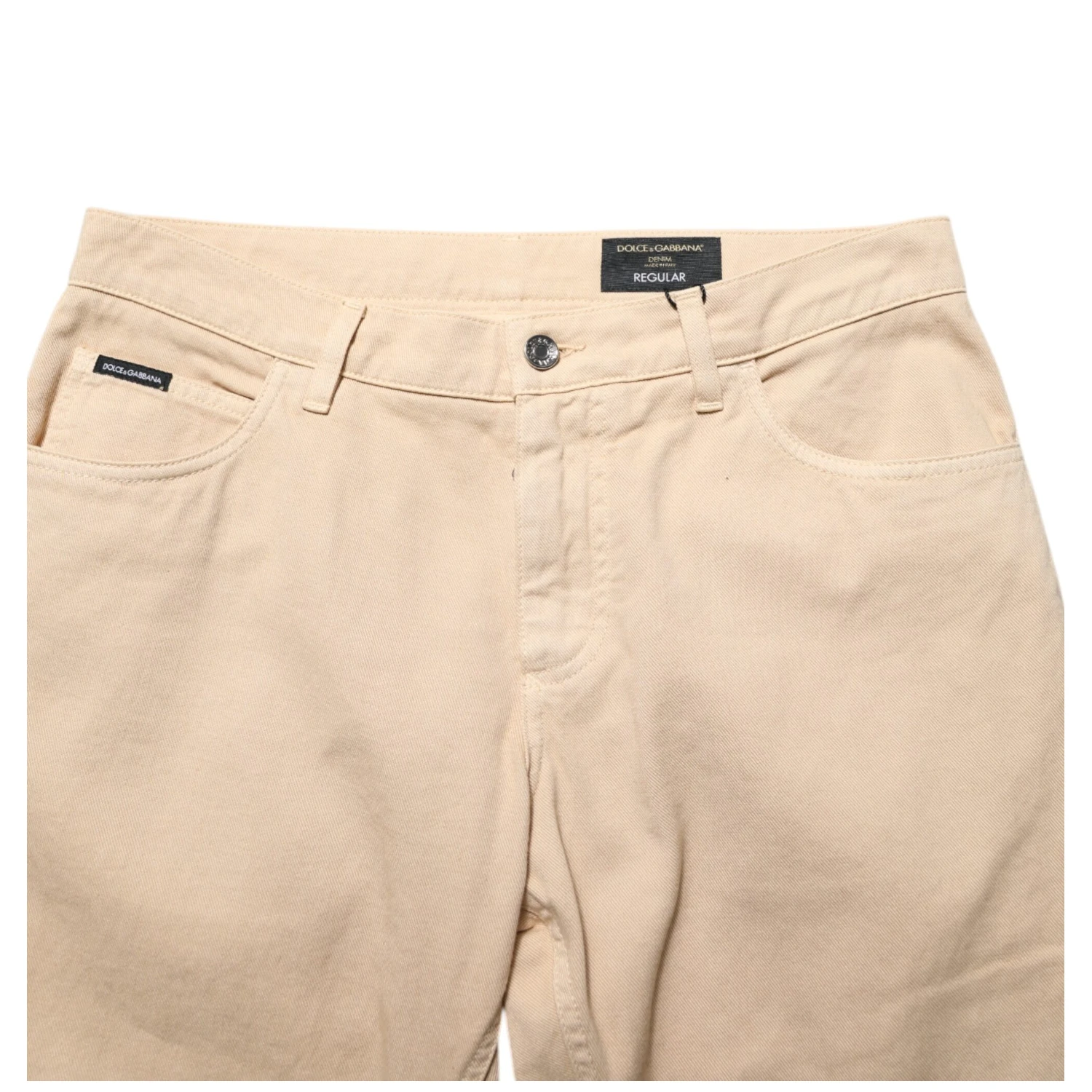 Beige Cotton Skinny Regular Men Denim Jeans