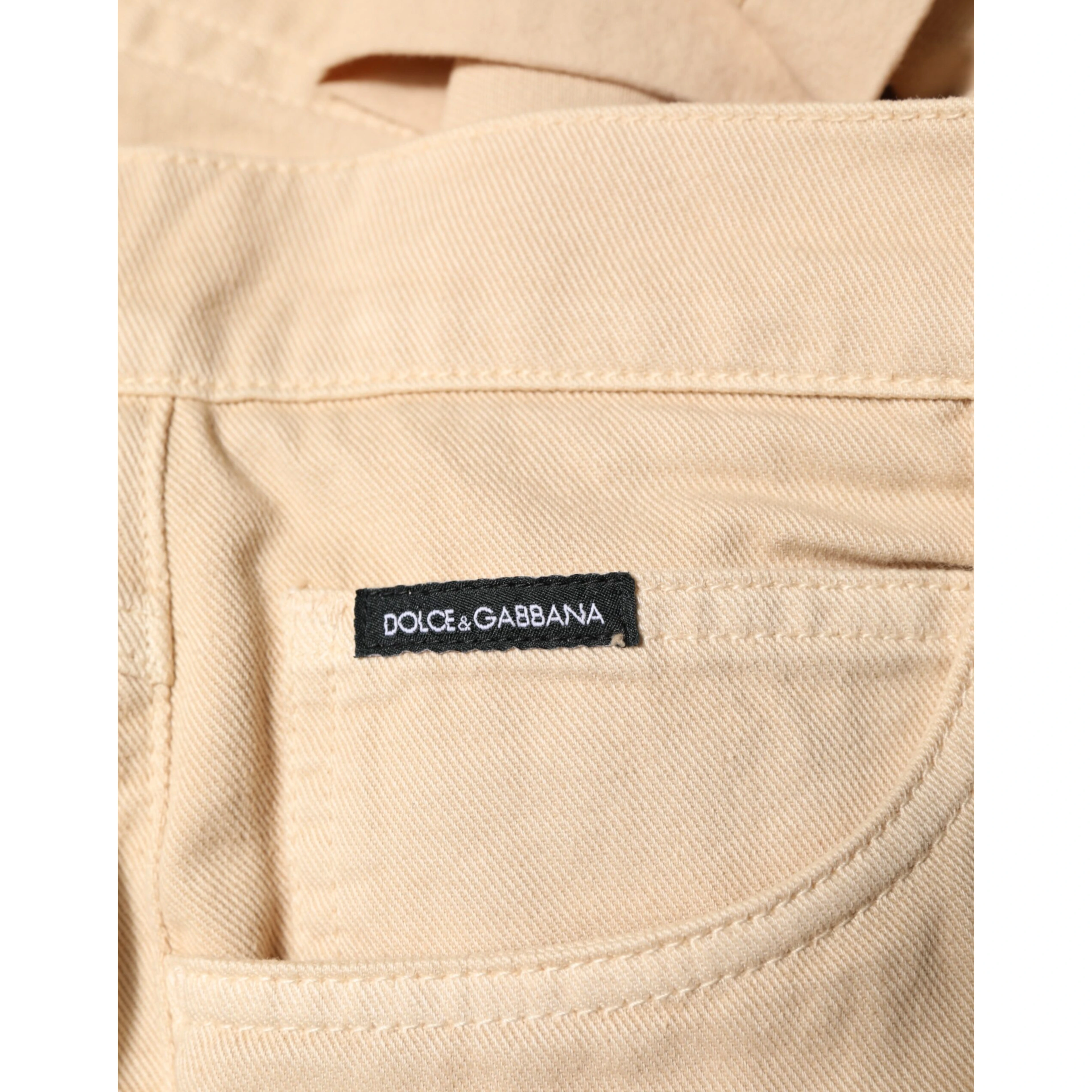 Beige Cotton Skinny Regular Men Denim Jeans