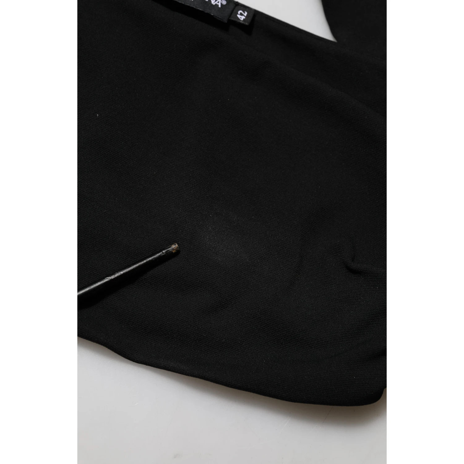 Black Viscose Halter Off Shoulder Cropped Top