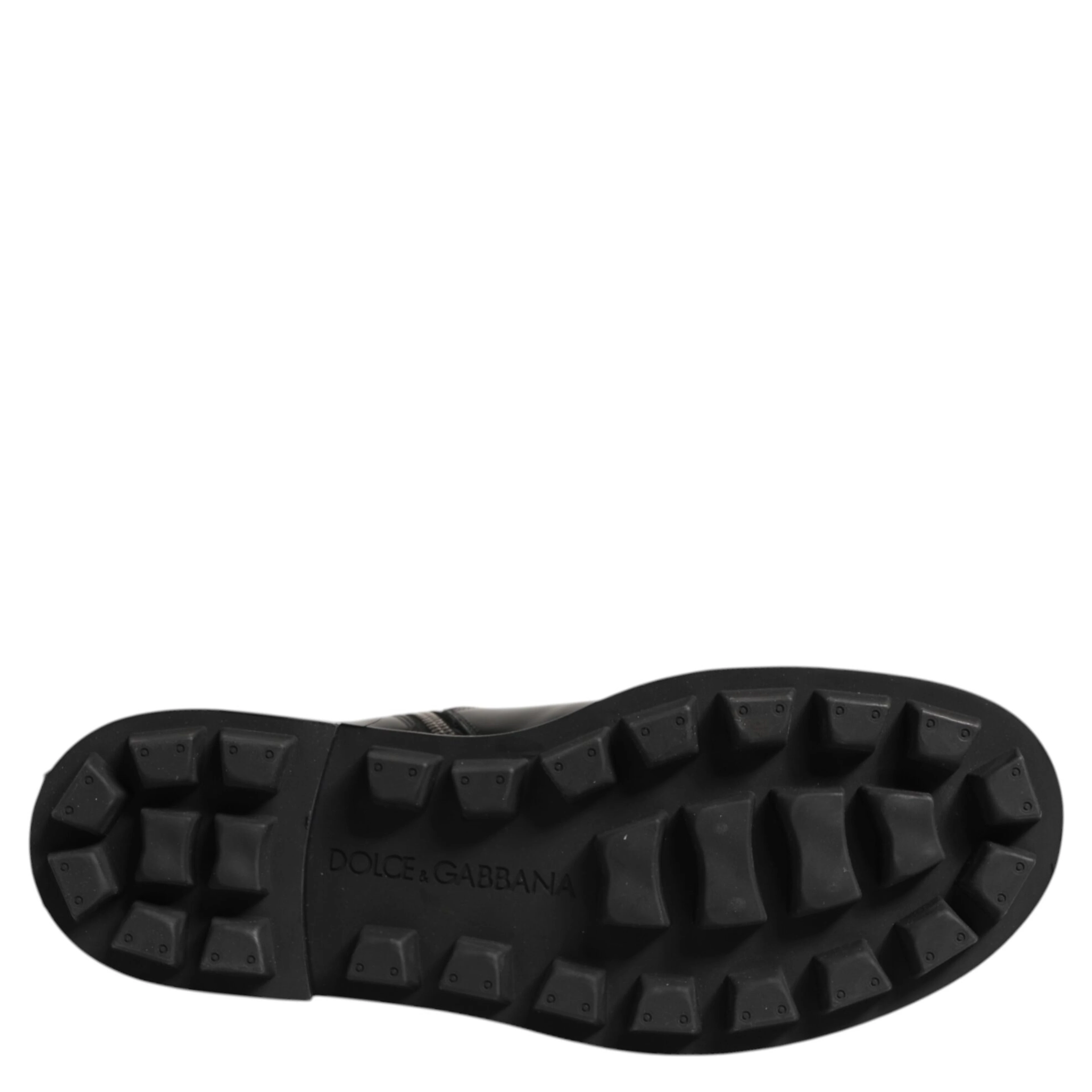 Black Logo Plaque Mid Calf Biker Boots Shoes