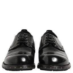 Black Leather Studded Men Formal Derby Shoes