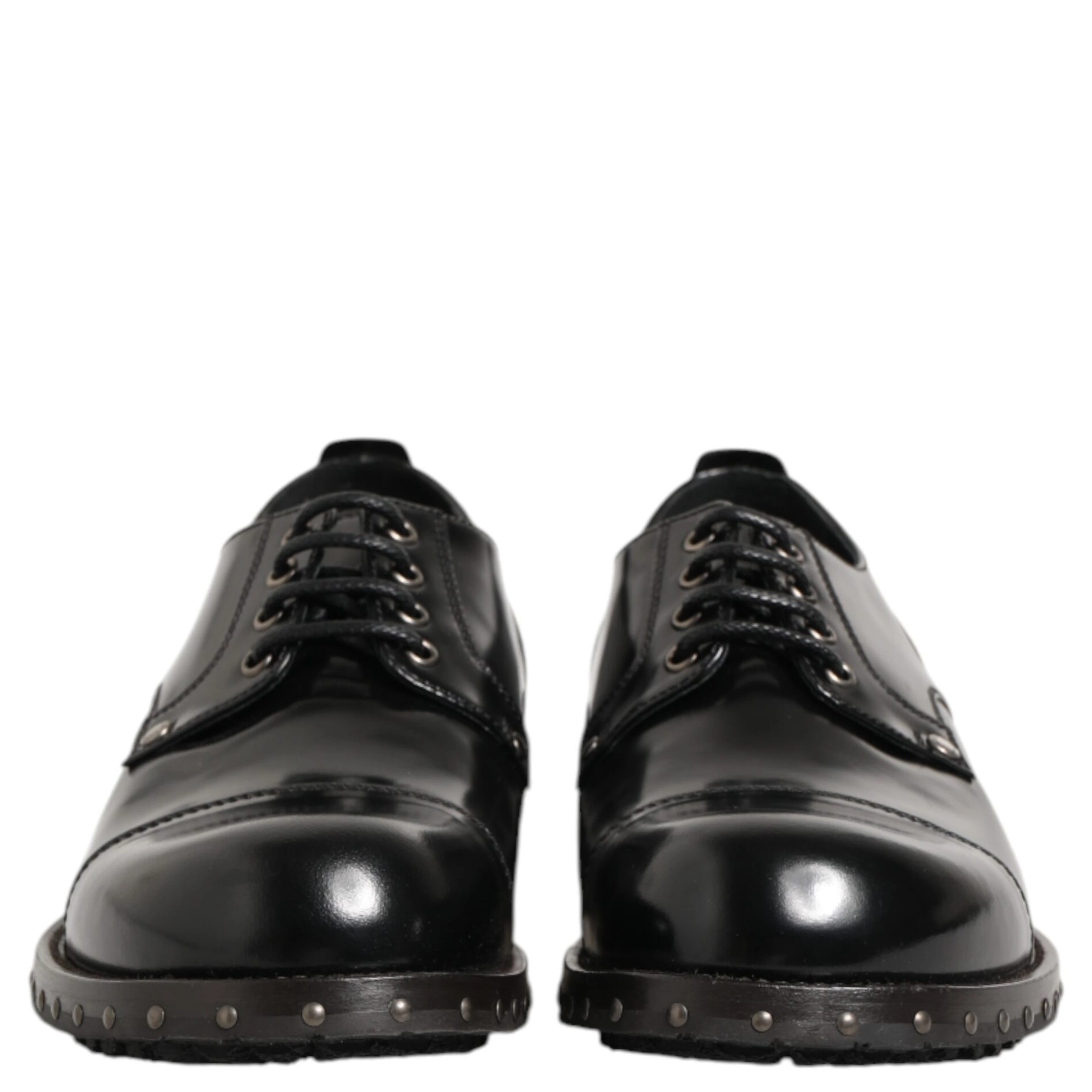 Black Leather Studded Men Formal Derby Shoes