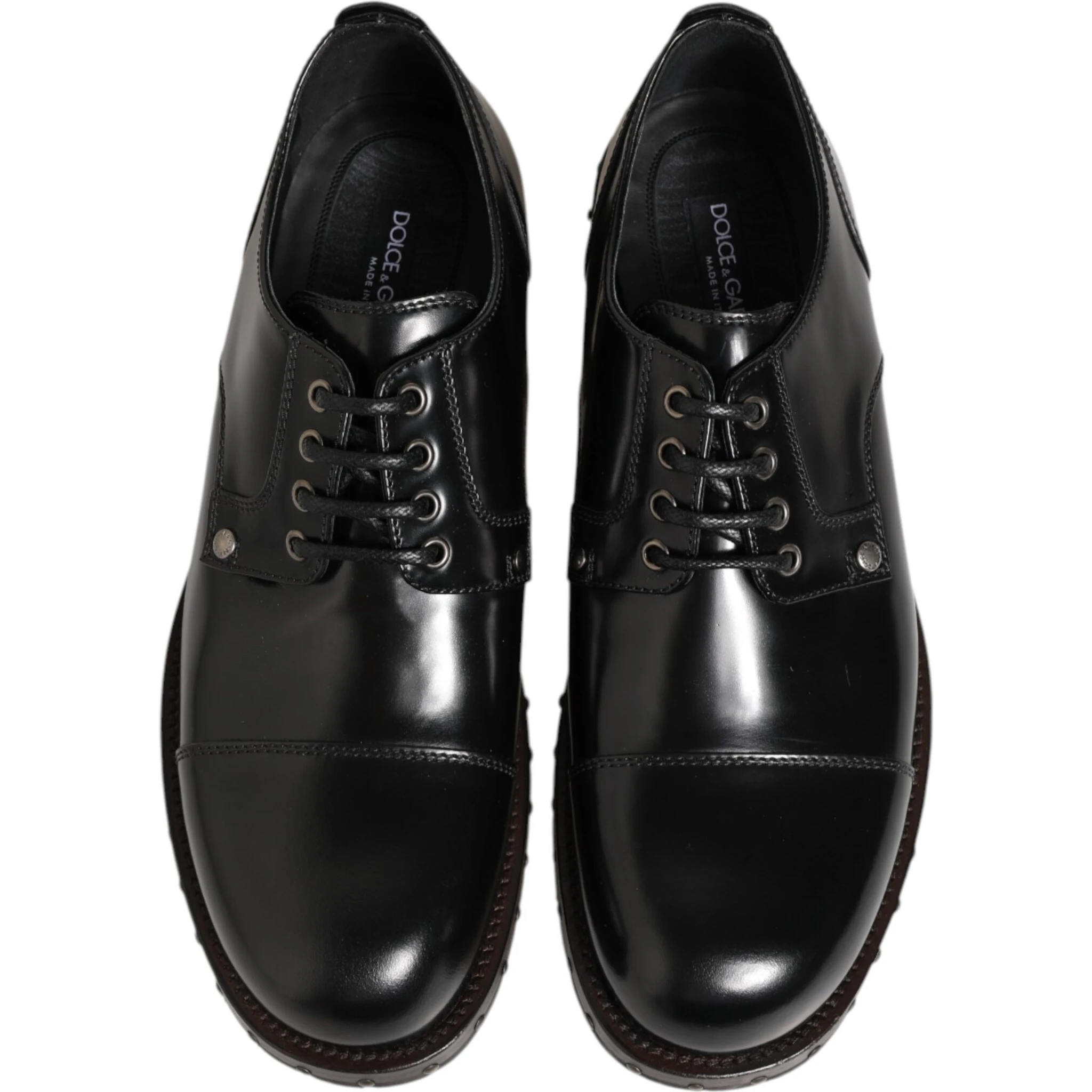 Black Leather Studded Men Formal Derby Shoes