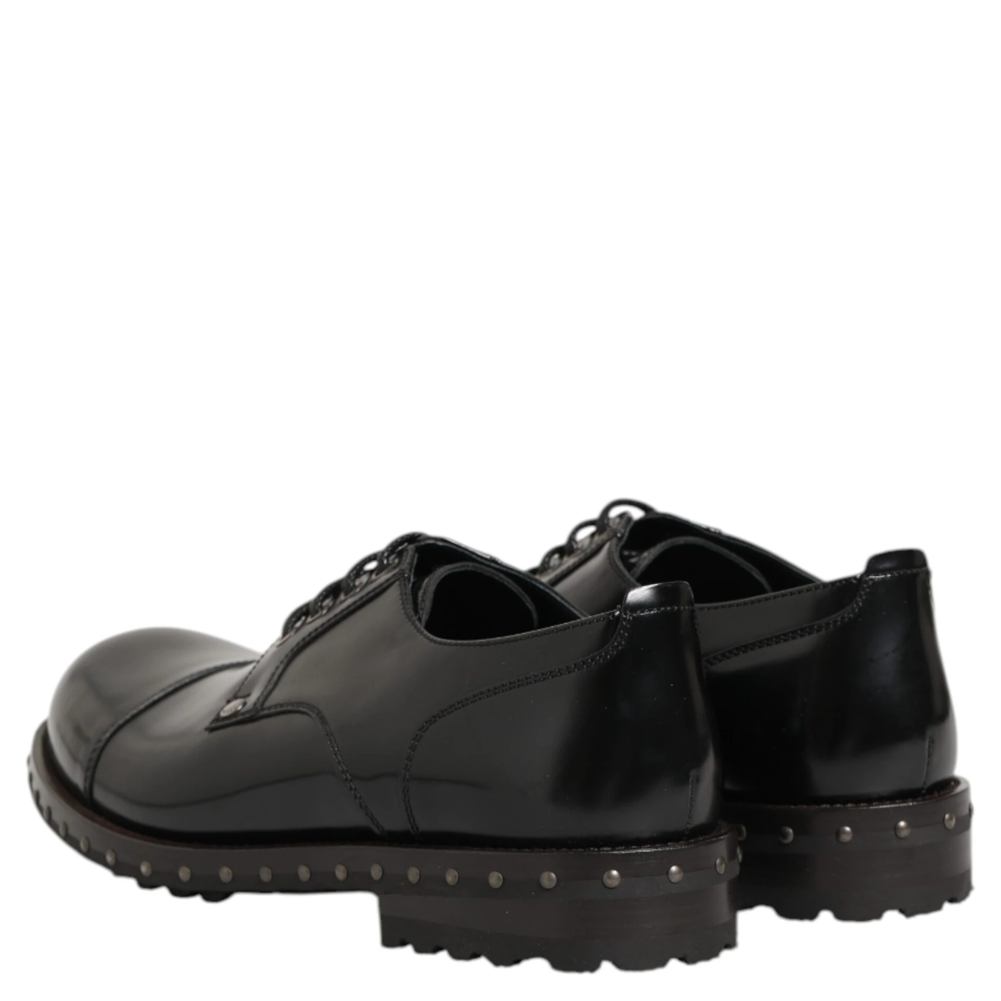 Black Leather Studded Men Formal Derby Shoes