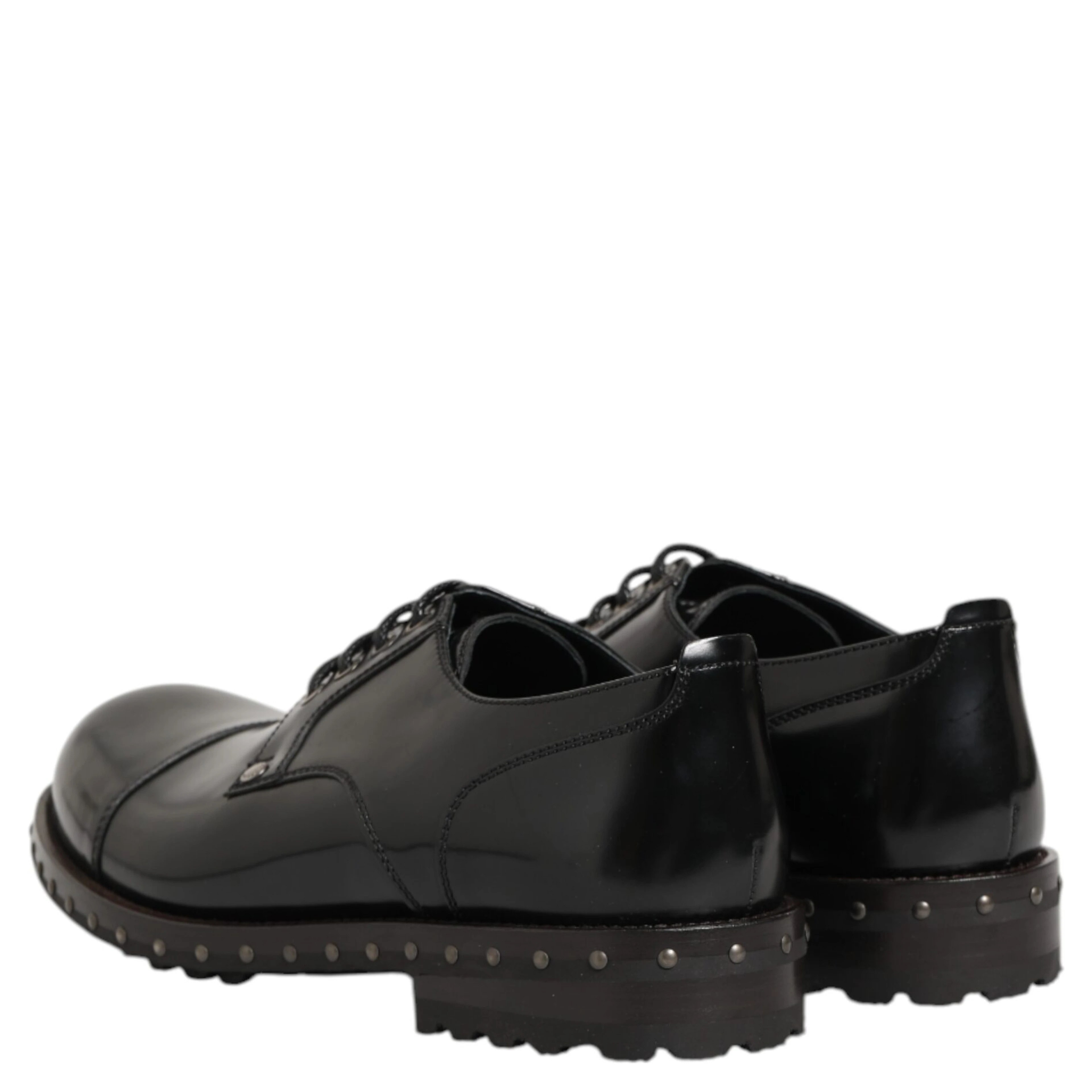 Black Leather Studded Men Formal Derby Shoes