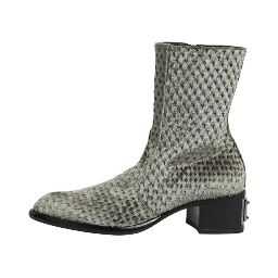 Gray Cotton Velvet Mid Calf Short Boots Shoes