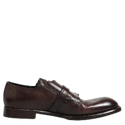Brown Leather Monk Strap Formal Derby Shoes