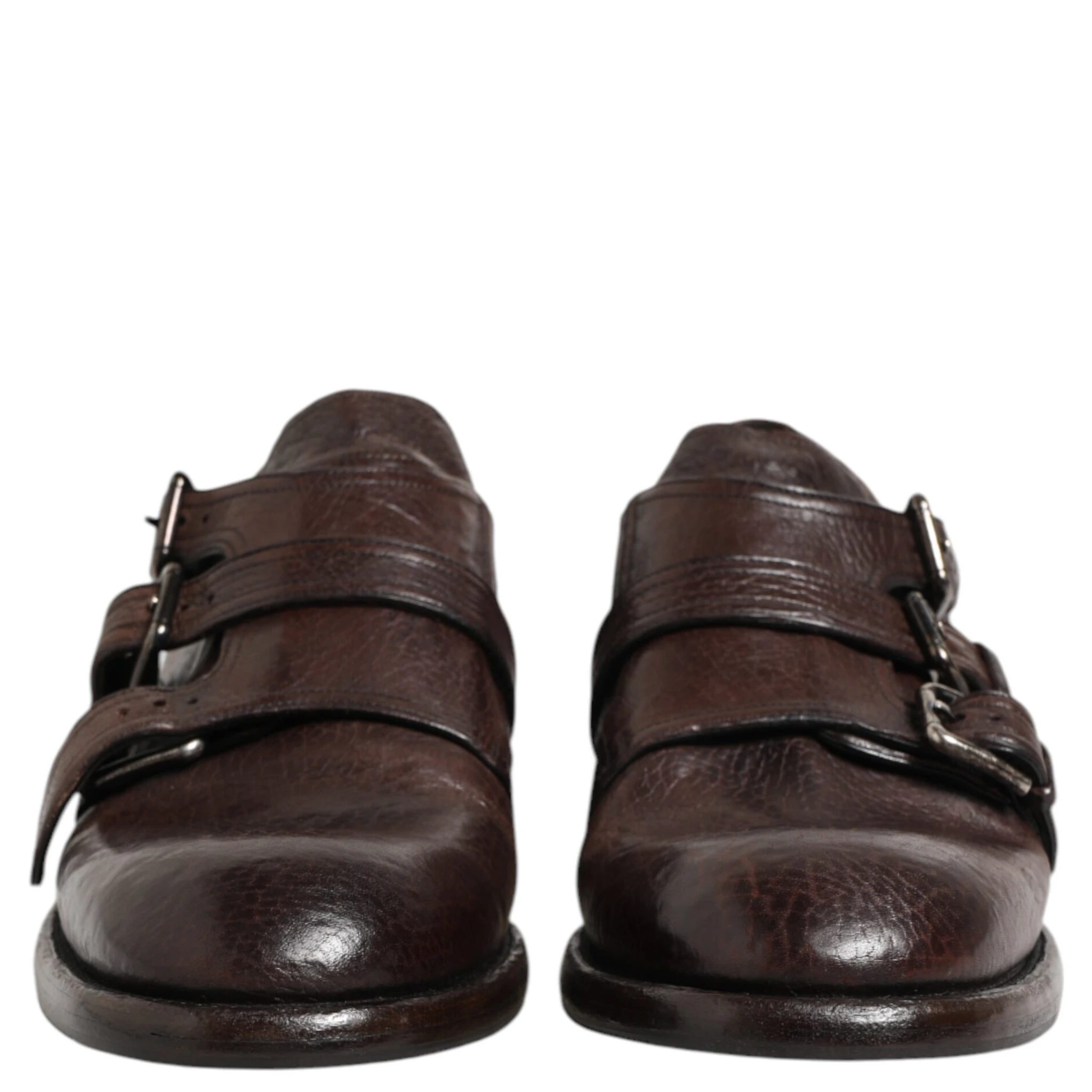 Brown Leather Monk Strap Formal Derby Shoes