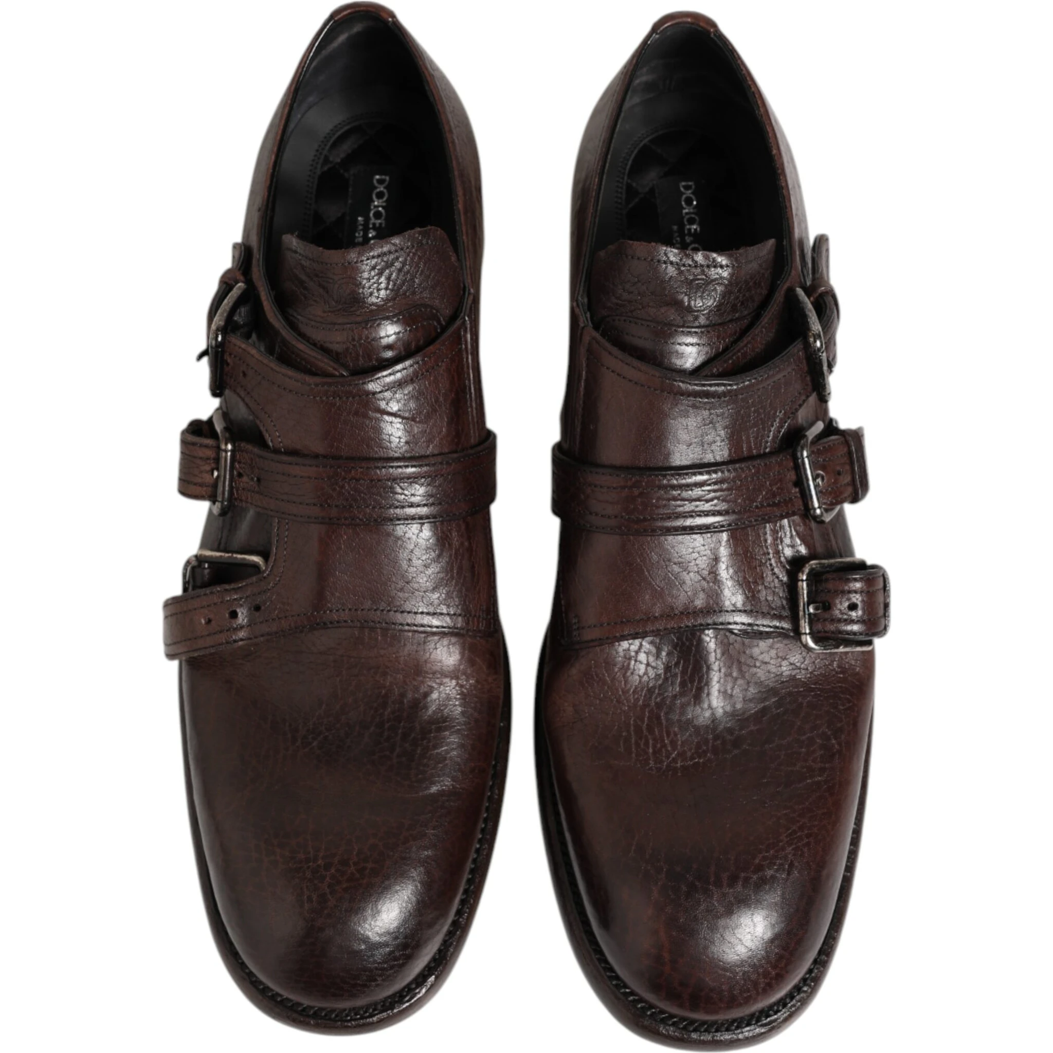 Brown Leather Monk Strap Formal Derby Shoes