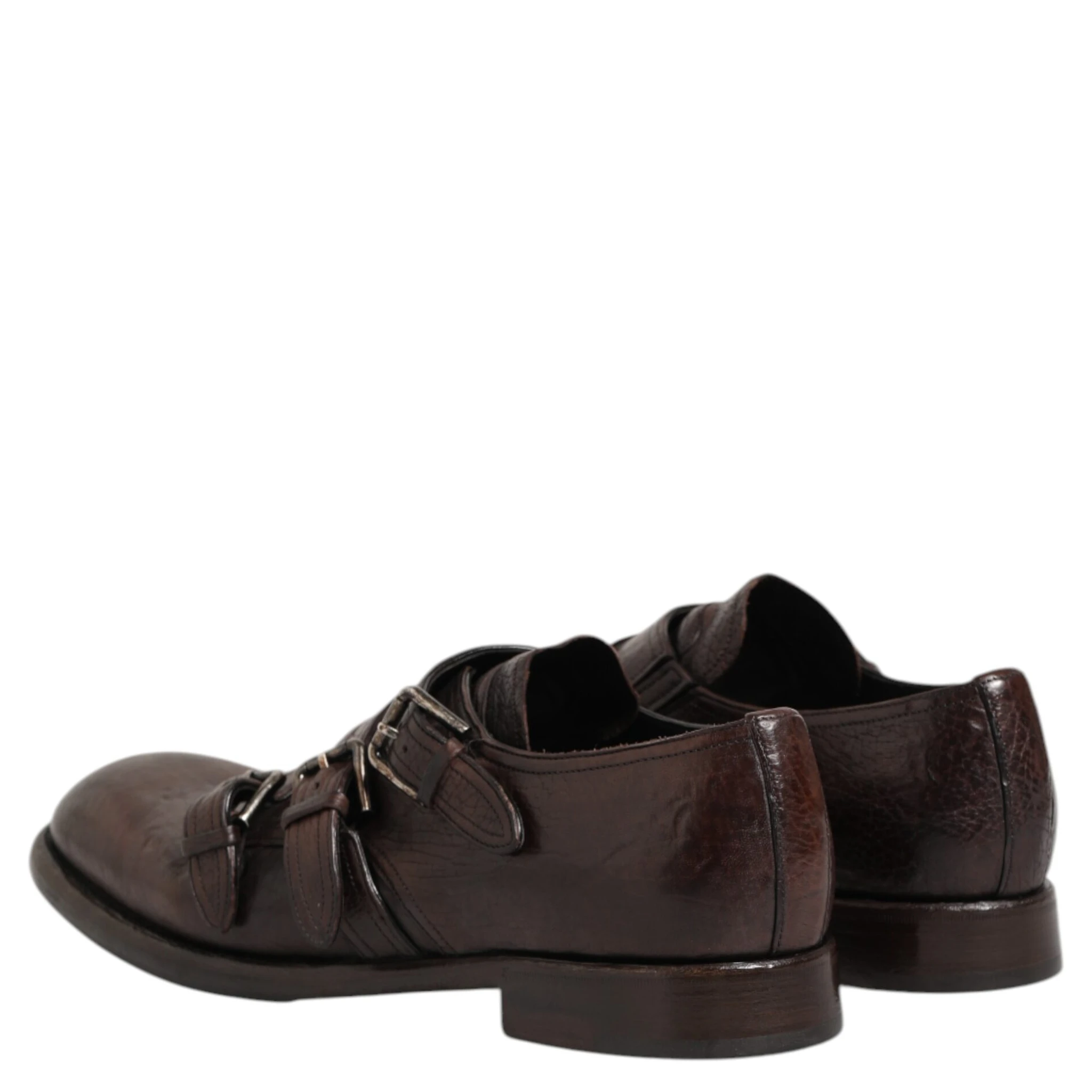 Brown Leather Monk Strap Formal Derby Shoes