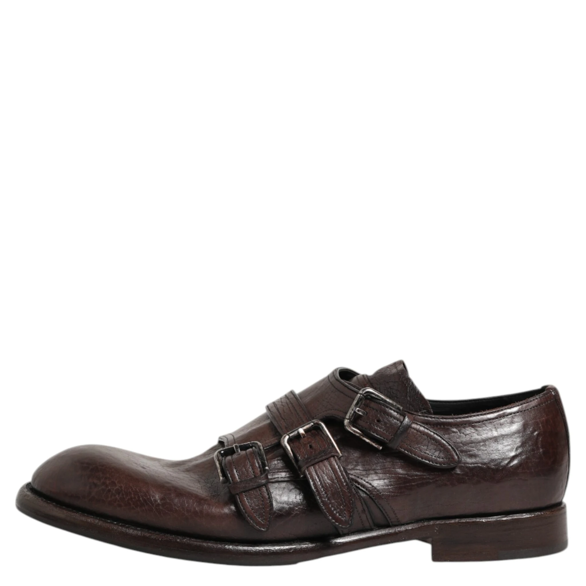 Brown Leather Monk Strap Formal Derby Shoes
