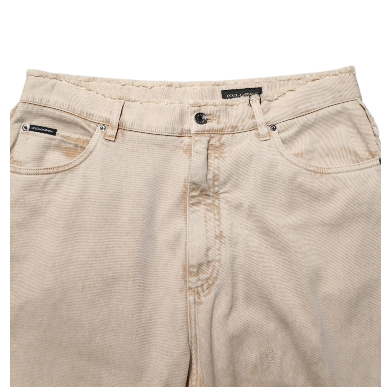 Beige Cotton Straight Denim Trouser Jeans