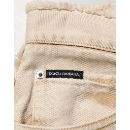 Beige Cotton Straight Denim Trouser Jeans