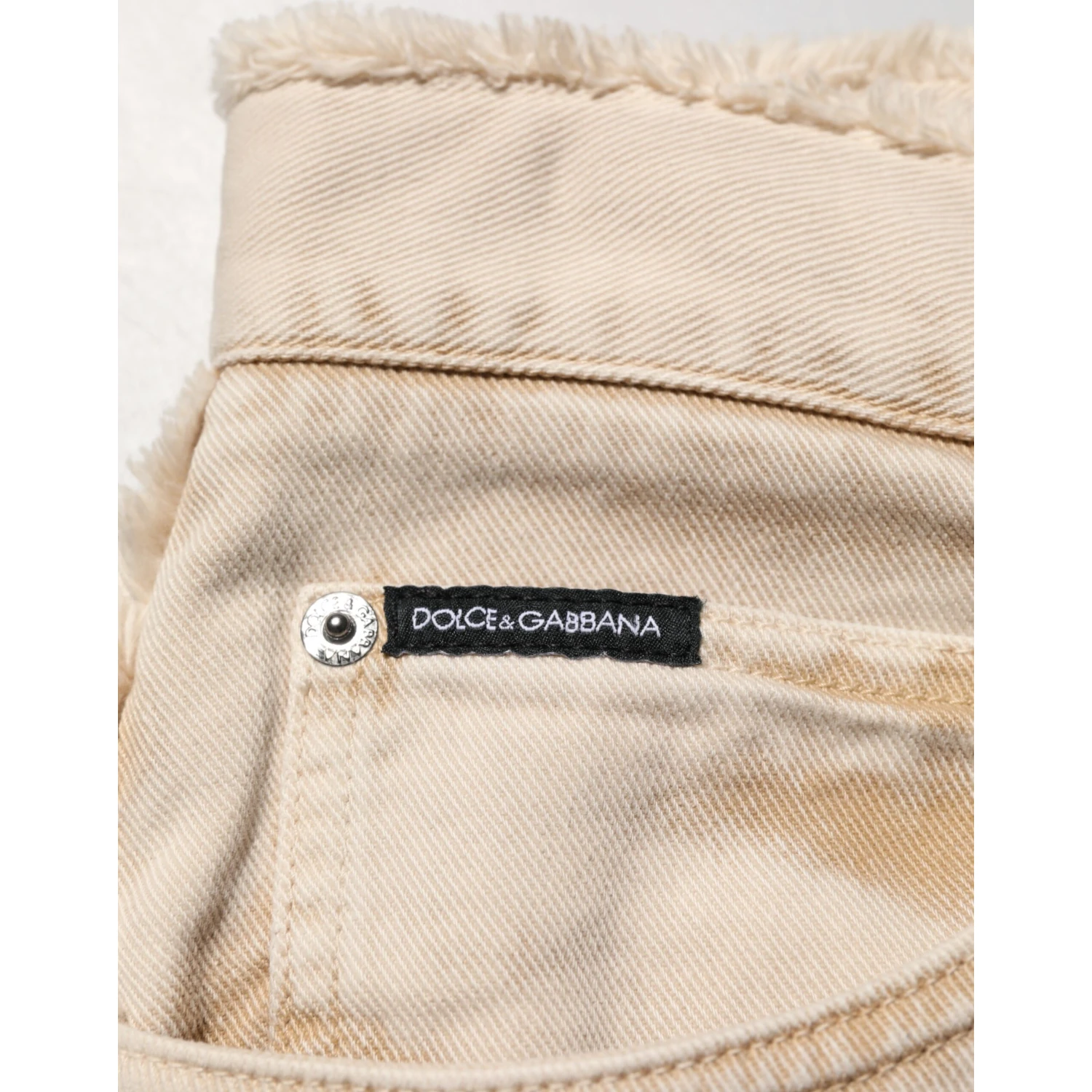 Beige Cotton Straight Denim Trouser Jeans