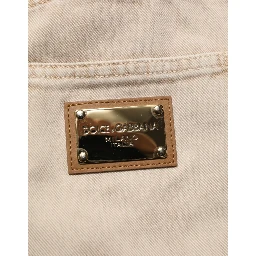 Beige Cotton Straight Denim Trouser Jeans