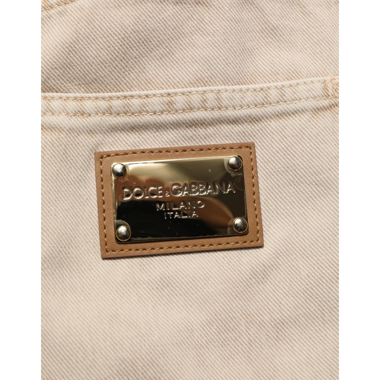 Beige Cotton Straight Denim Trouser Jeans