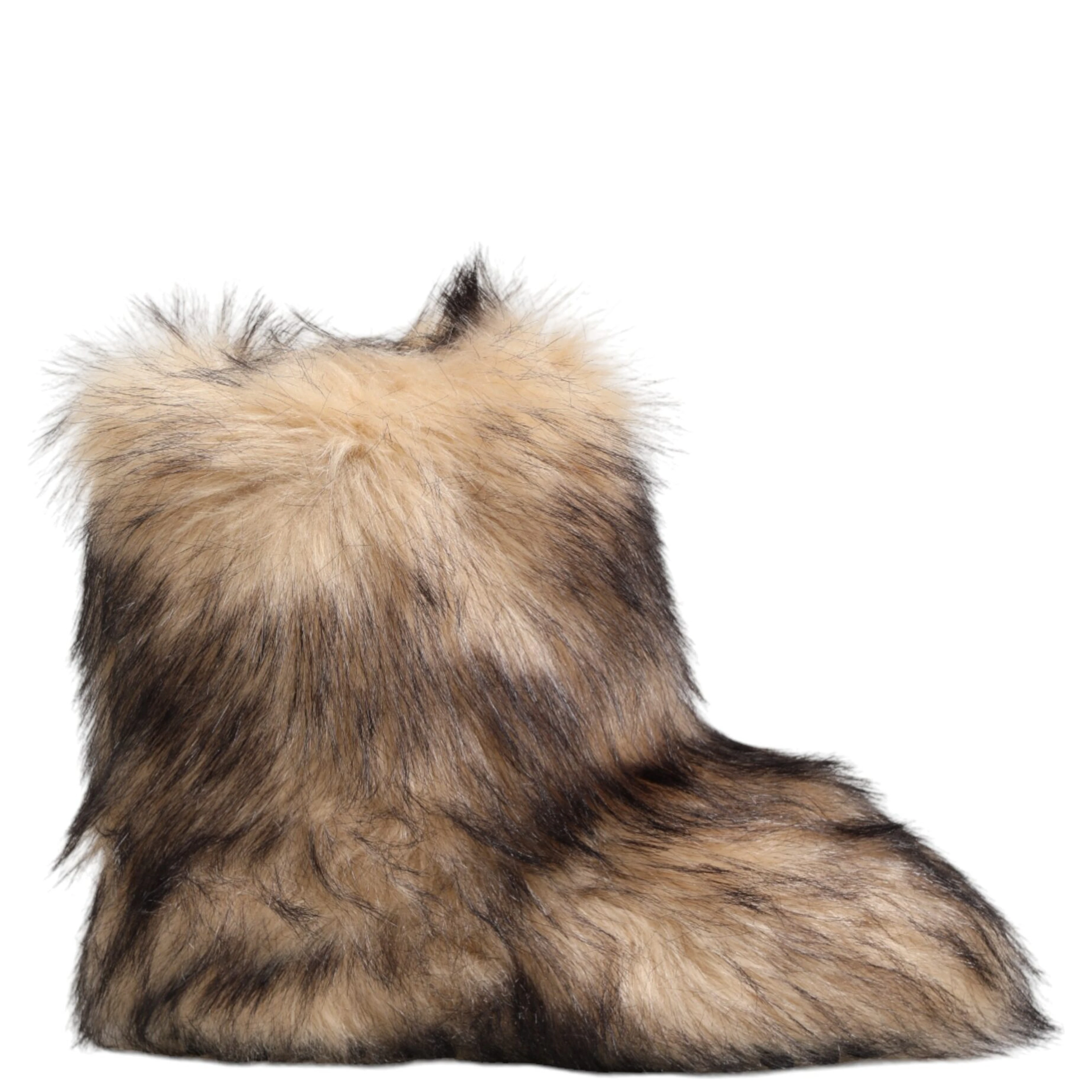 Brown Faux Skim Ski Fur Men Short Boots Shoes