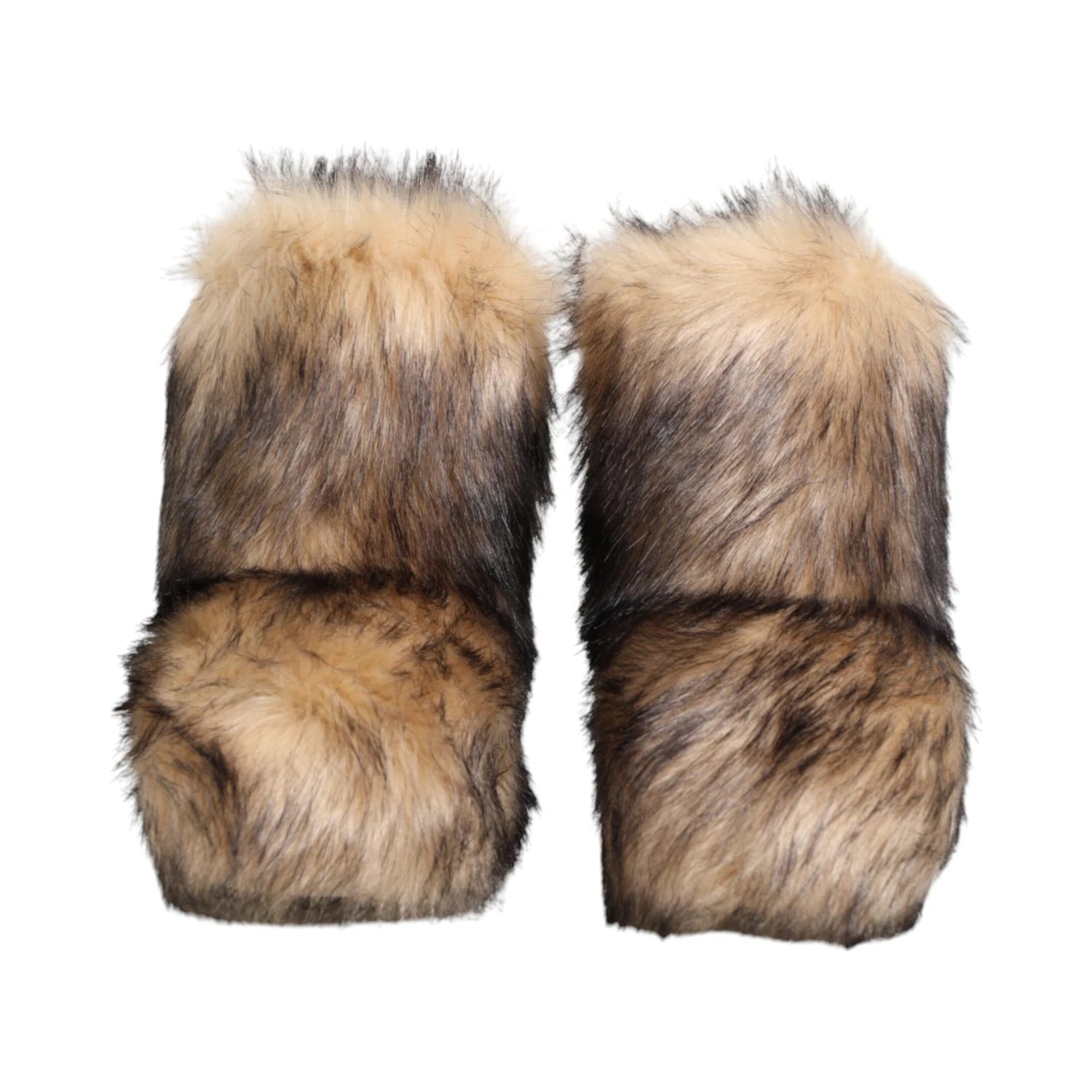 Brown Faux Skim Ski Fur Men Short Boots Shoes
