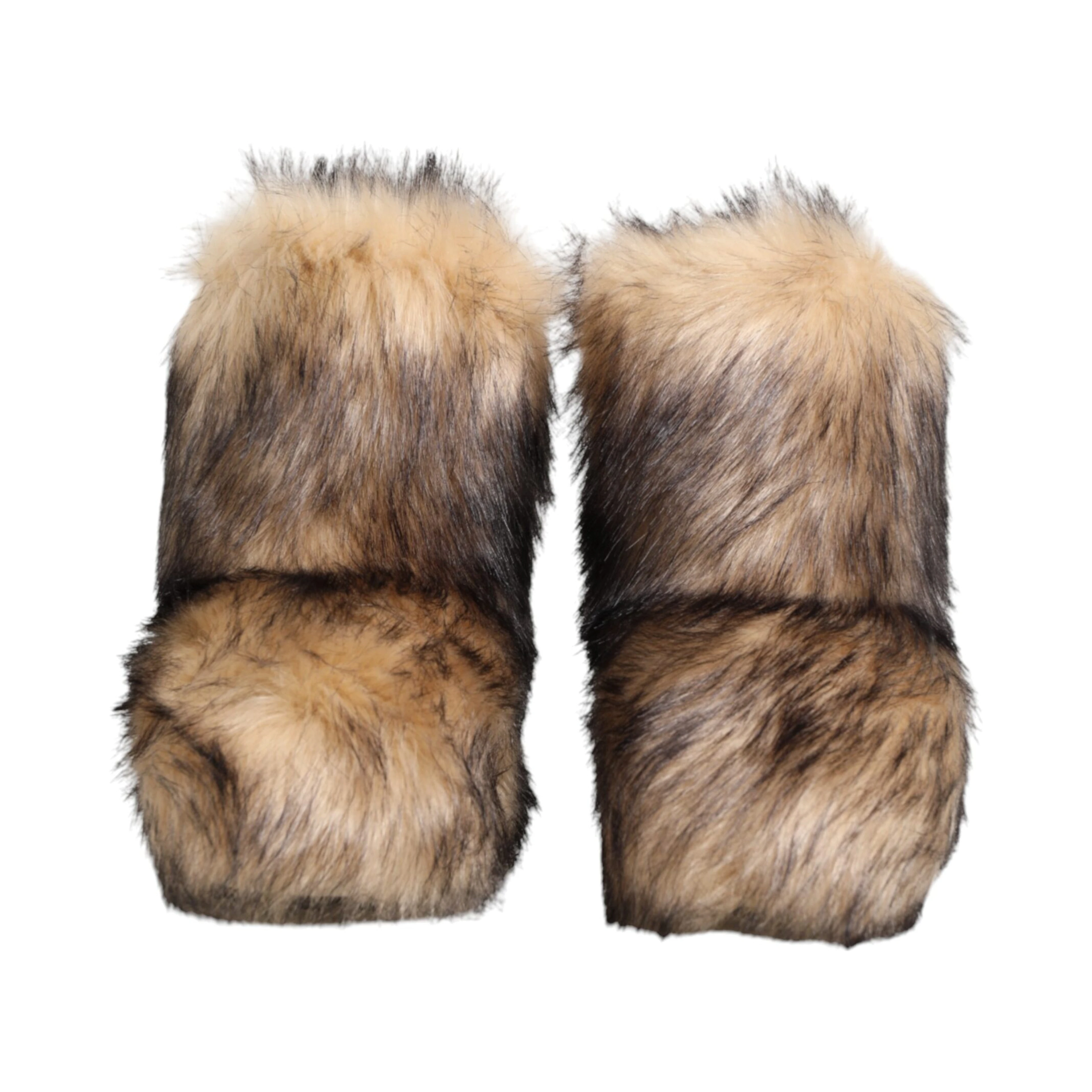 Brown Faux Skim Ski Fur Men Short Boots Shoes