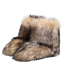 Brown Faux Skim Ski Fur Men Short Boots Shoes