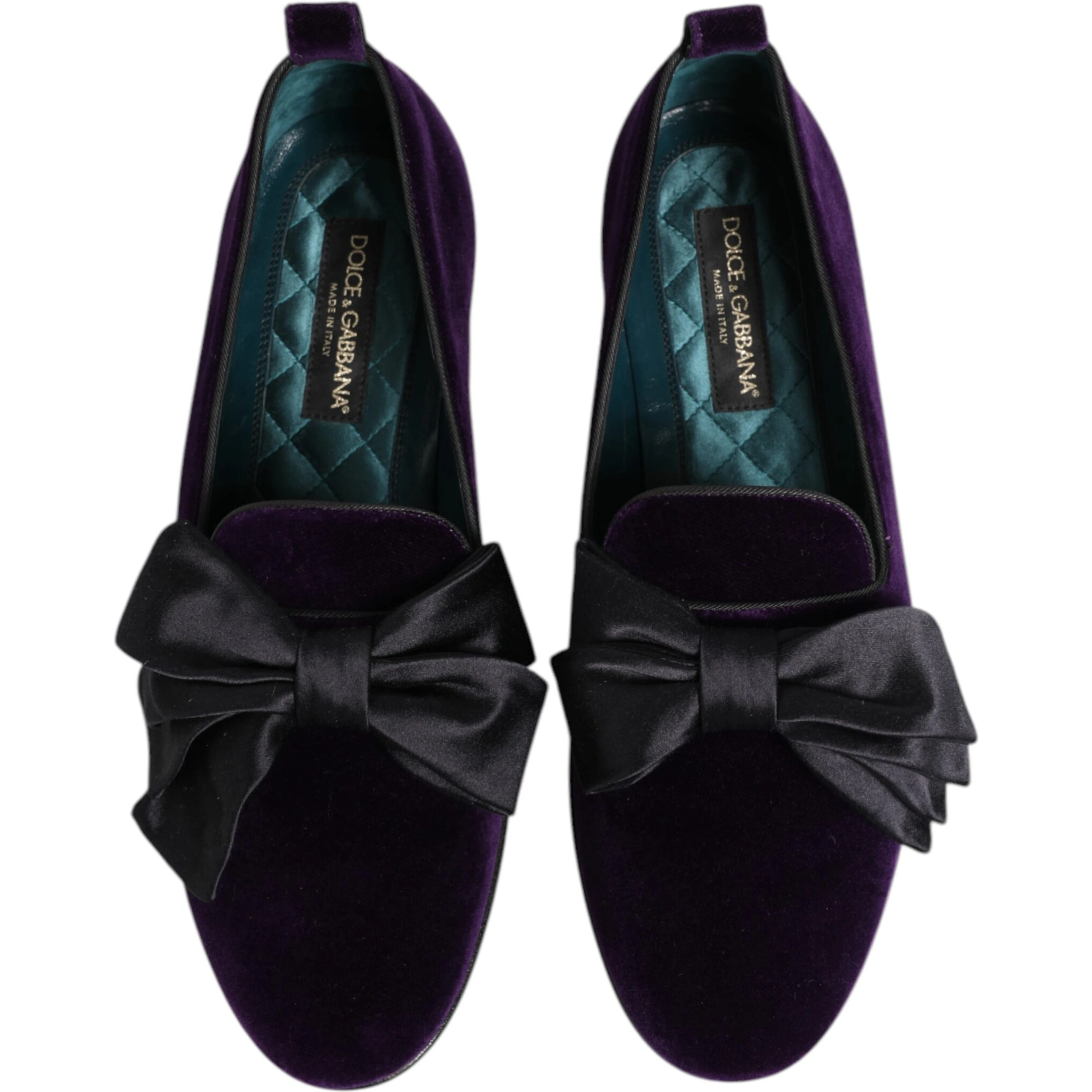 Purple Suede Cotton Bow Slip On Loafers Shoes