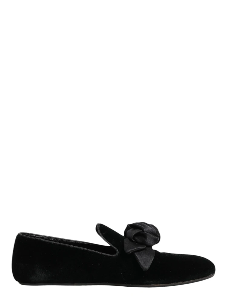 Black Suede Cotton Rose Slip On Loafers Shoes alternative